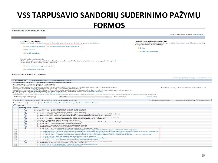VSS TARPUSAVIO SANDORIŲ SUDERINIMO PAŽYMŲ FORMOS 19 