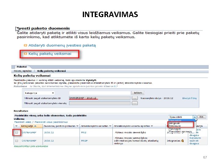 INTEGRAVIMAS 67 