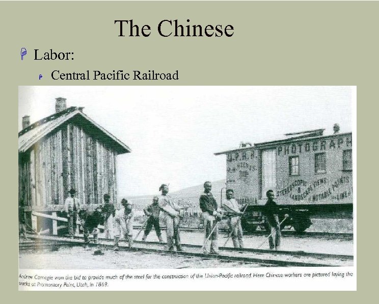 The Chinese H Labor: H Central Pacific Railroad 