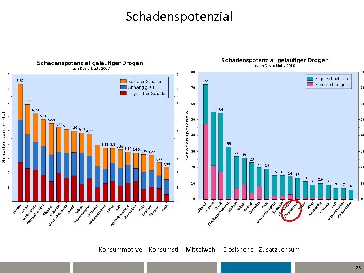 Schadenspotenzial Konsummotive – Konsumstil - Mittelwahl – Dosishöhe - Zusatzkonsum 23 