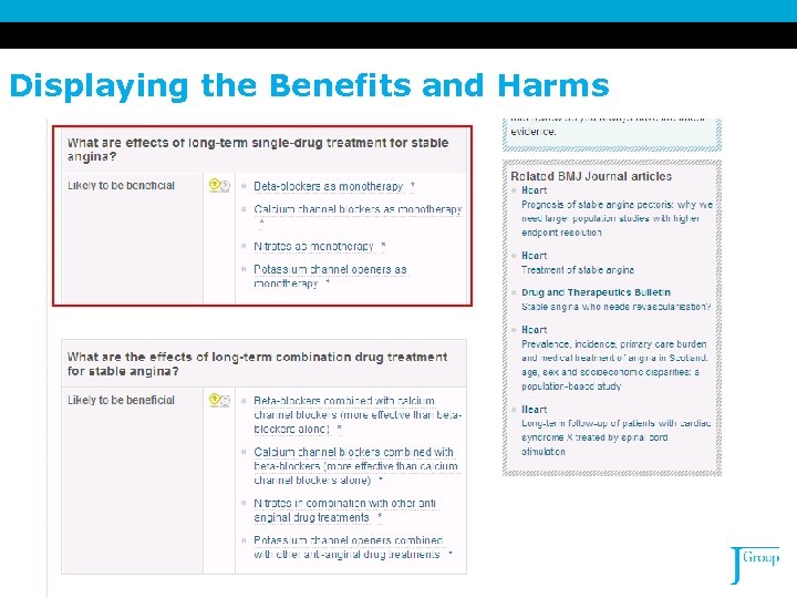 Displaying the Benefits and Harms 