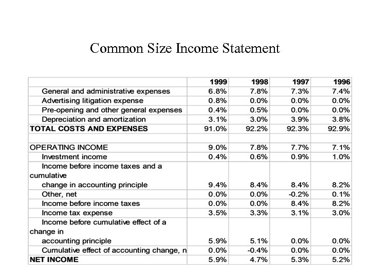 Common Size Income Statement 