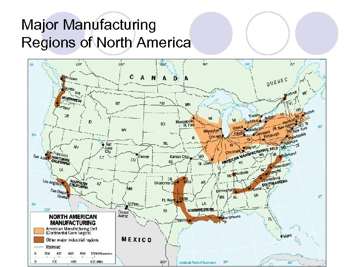 Major Manufacturing Regions of North America 