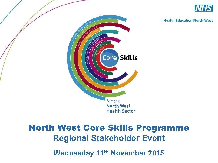 North West Core Skills Programme Regional Stakeholder Event Wednesday 11 th November 2015 