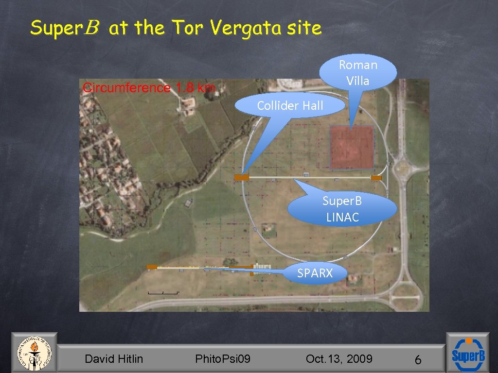 Super. B at the Tor Vergata site Roman Villa Circumference 1. 8 km Collider