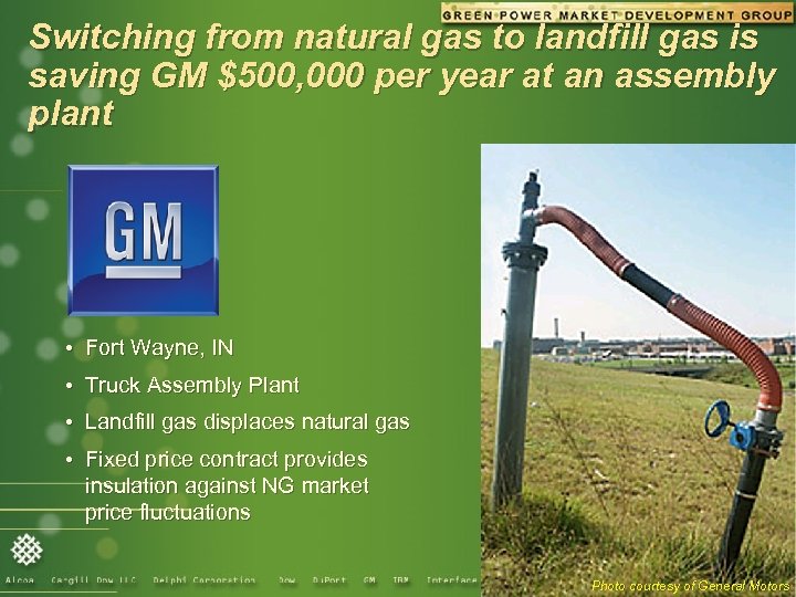 Switching from natural gas to landfill gas is saving GM $500, 000 per year