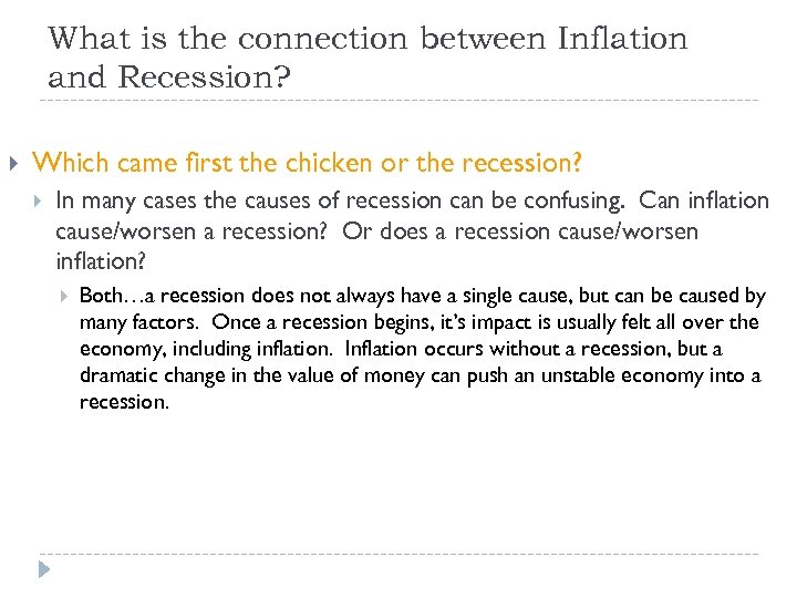 What is the connection between Inflation and Recession? Which came first the chicken or