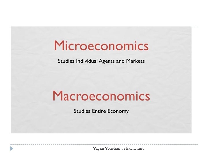 Yapım Yönetimi ve Ekonomisi 