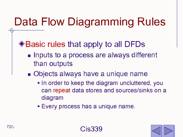 Data Flow Diagramming Rules Basic rules that apply to all DFDs n n Inputs