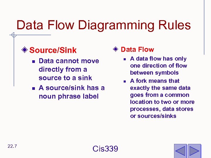 Data Flow Diagramming Rules Data Flow Source/Sink n n 22. 7 Data cannot move