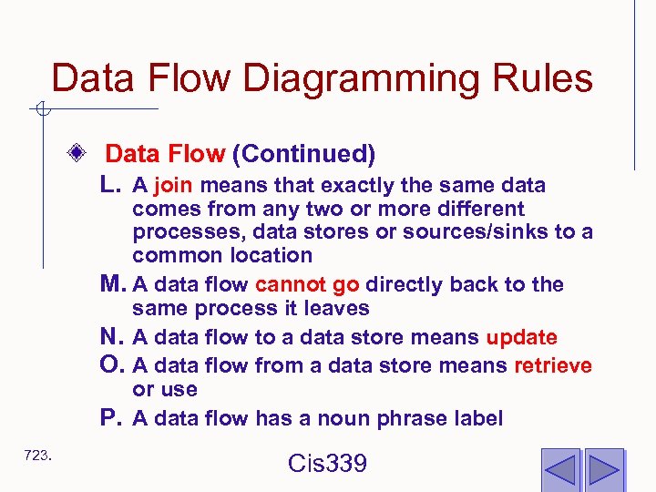 Data Flow Diagramming Rules Data Flow (Continued) L. A join means that exactly the