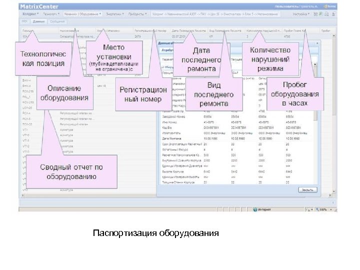Паспортизация оборудования 