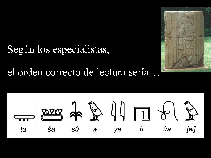 Según los especialistas, el orden correcto de lectura sería… 