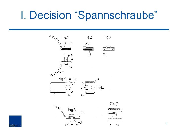I. Decision “Spannschraube” Priviledged and Confidential 7 