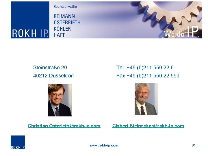 Steinstraße 20 Tel. +49 (0)211 550 22 0 40212 Düsseldorf Fax +49 (0)211 550