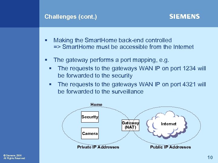 Challenges (cont. ) § § Making the Smart. Home back-end controlled => Smart. Home