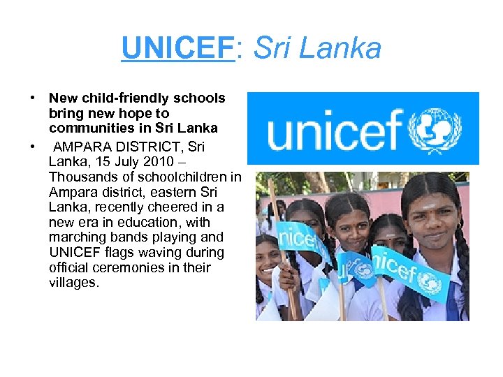 UNICEF: Sri Lanka • New child-friendly schools bring new hope to communities in Sri