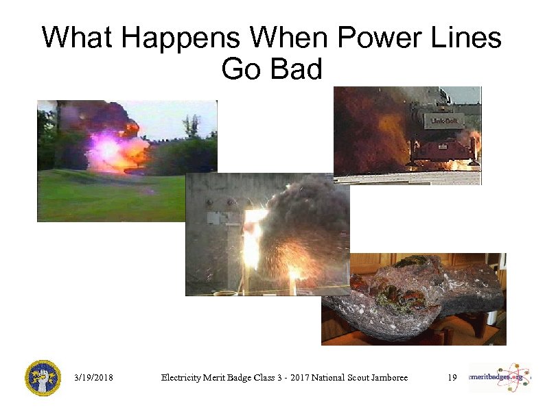 What Happens When Power Lines Go Bad 3/19/2018 Electricity Merit Badge Class 3 -