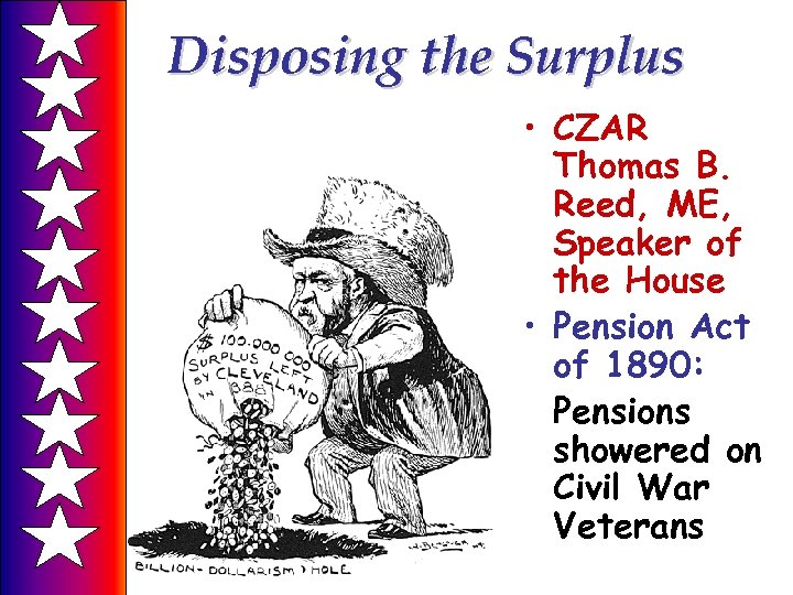 Disposing the Surplus • CZAR Thomas B. Reed, ME, Speaker of the House •