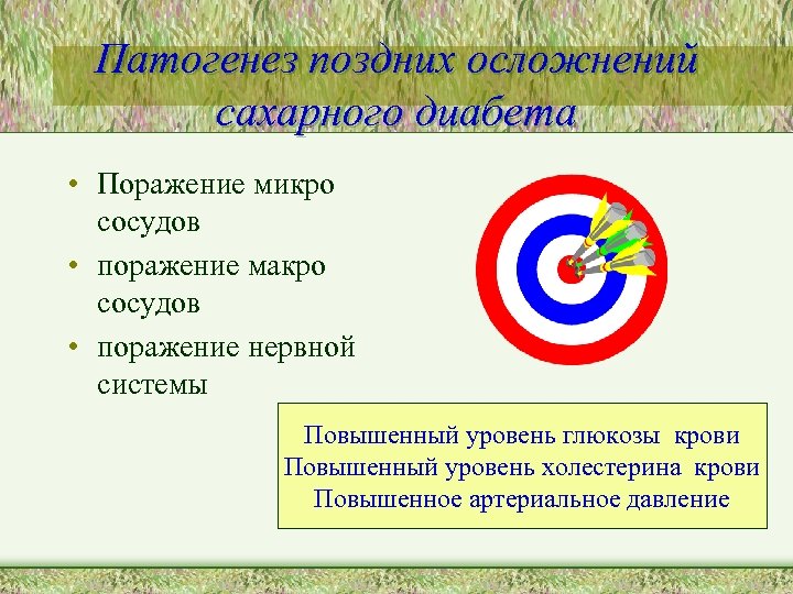 Патогенез поздних осложнений сахарного диабета • Поражение микро сосудов • поражение макро сосудов •