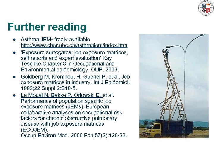 Further reading l l Asthma JEM- freely available http: //www. cher. ubc. ca/asthmajem/index. htm