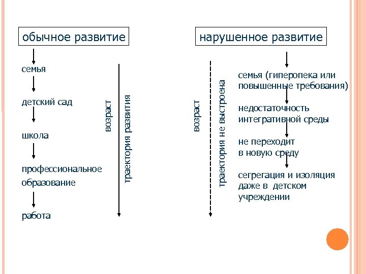 обычное развитие нарушенное развитие образование работа траектория не выстроена профессиональное возраст школа траектория развития