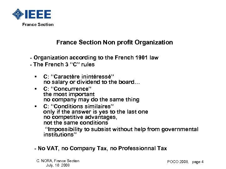  France Section Non profit Organization - Organization according to the French 1901 law