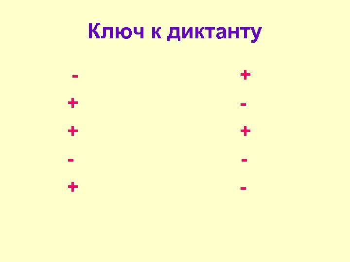 Ключ к диктанту + + + - 