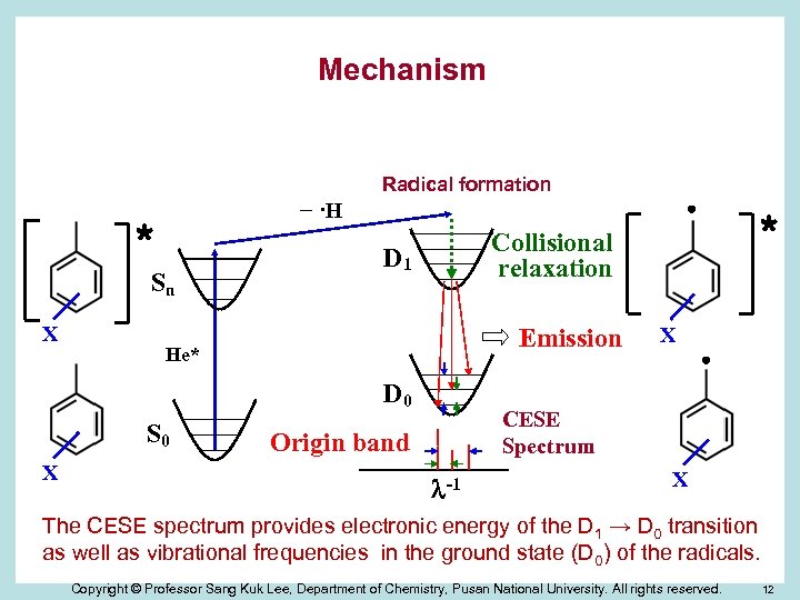 Mechanism Radical formation − ·H * Sn X D 1 Emission He* D 0