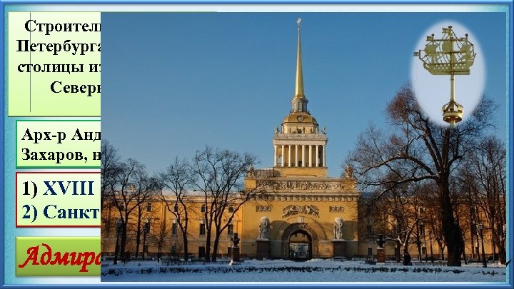 Строительство Санкт. Петербурга, или перенос столицы из Москвы или Северная война Арх-р Андреян Дмитр.