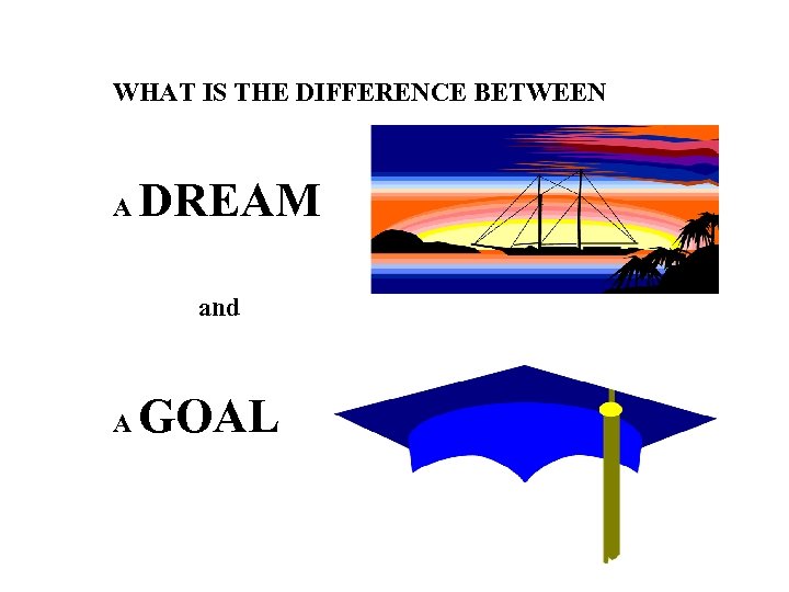WHAT IS THE DIFFERENCE BETWEEN A DREAM and A GOAL 