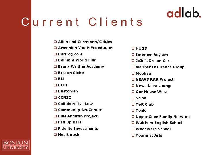 C u r r e n t C l i e n t s