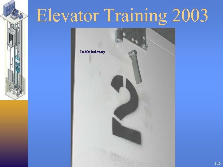 Elevator Training 2003 Inside hoistway 120 