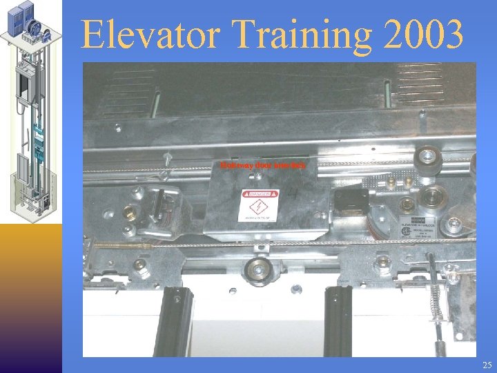 Elevator Training 2003 Hoistway door interlock 25 