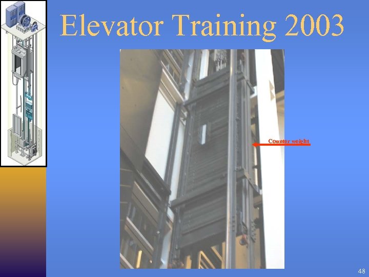 Elevator Training 2003 Counter weight 48 