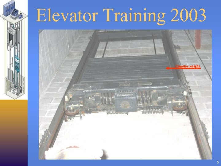 Elevator Training 2003 Counter weight 5 