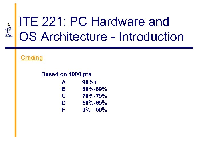 ITE 221: PC Hardware and OS Architecture - Introduction Grading Based on 1000 pts