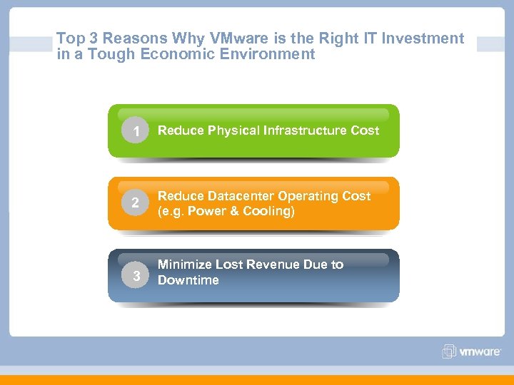Top 3 Reasons Why VMware is the Right IT Investment in a Tough Economic