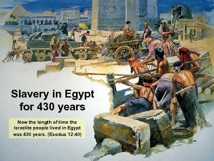 Slavery in Egypt for 430 years Now the length of time the Israelite people