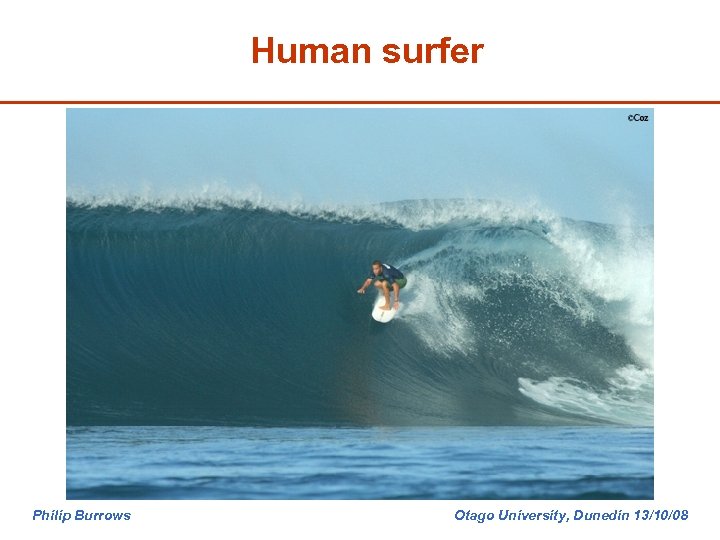 Human surfer Philip Burrows Otago University, Dunedin 13/10/08 