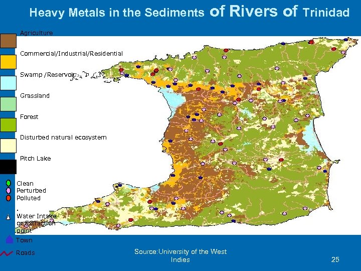Heavy Metals in the Sediments of Rivers of Trinidad Agriculture Commercial/Industrial/Residential Swamp /Reservoir Grassland