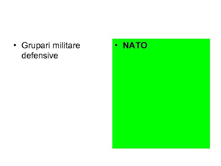  • Grupari militare defensive • NATO 