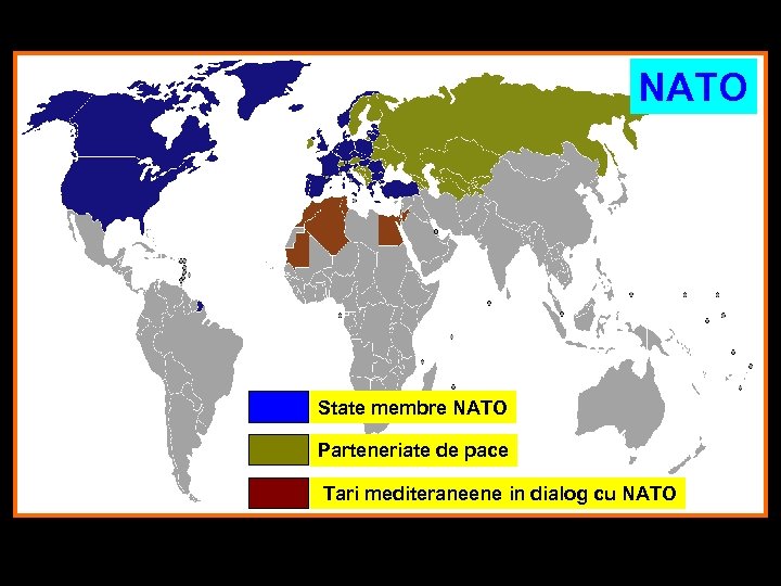 NATO State membre NATO Parteneriate de pace Tari mediteraneene in dialog cu NATO 