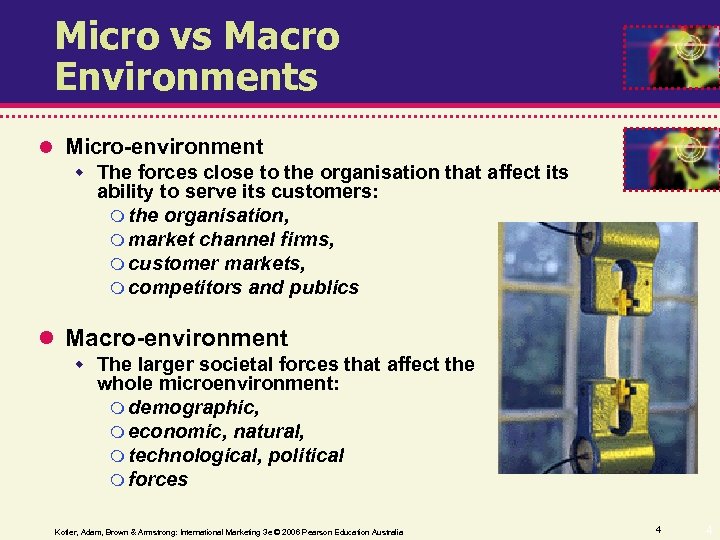 Micro vs Macro Environments Micro-environment The forces close to the organisation that affect its