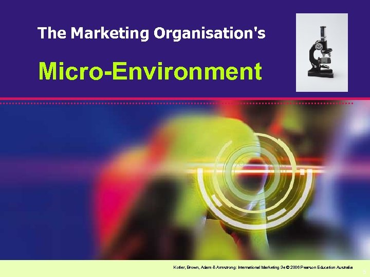 The Marketing Organisation's Micro-Environment Kotler, Brown, Adam & Armstrong: International Marketing 3 e ©