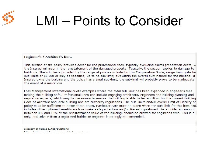LMI – Points to Consider 