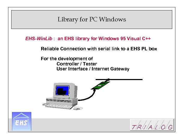 Library for PC Windows EHS-Win. Lib : an EHS library for Windows 95 Visual