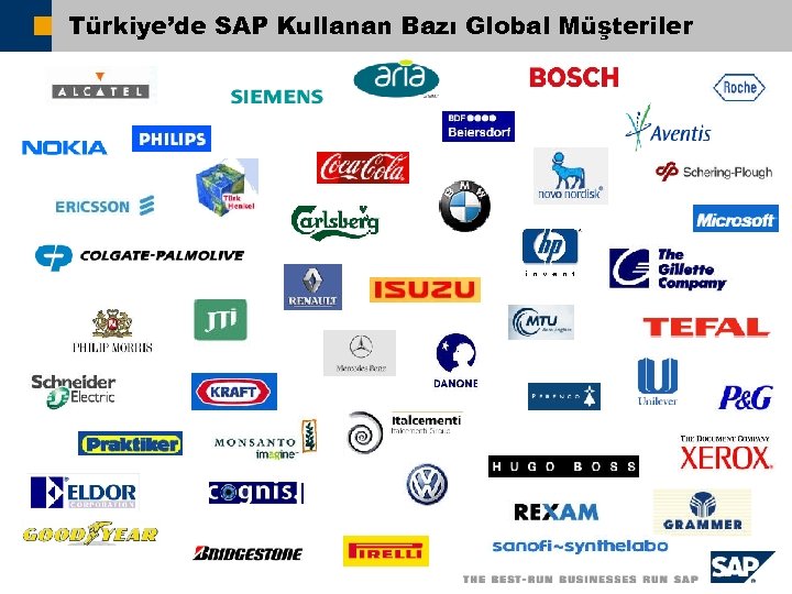 Türkiye’de SAP Kullanan Bazı Global Müşteriler 