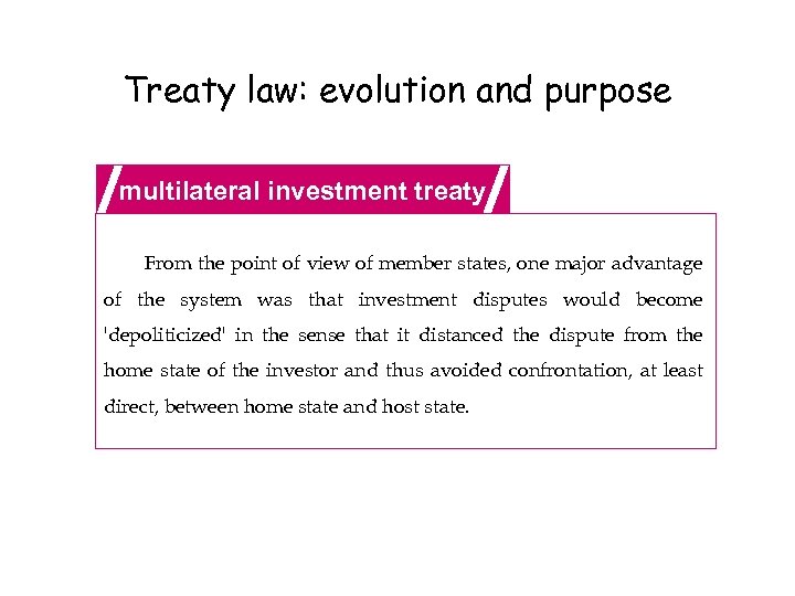 Treaty law: evolution and purpose multilateral investment treaty From the point of view of