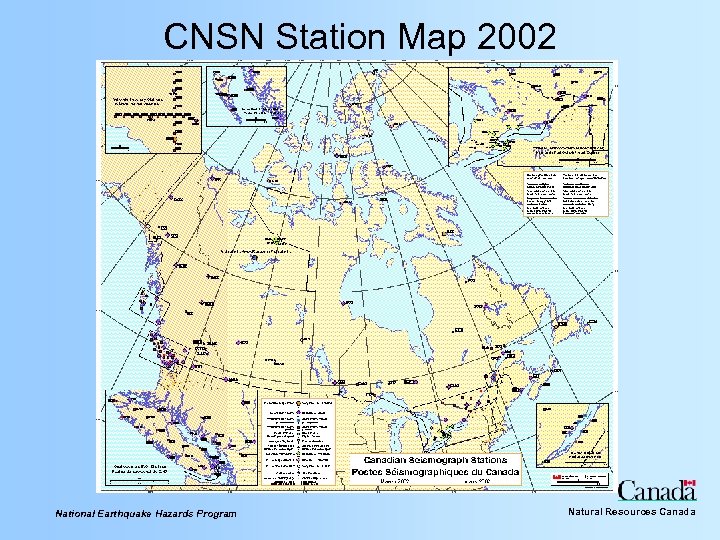 CNSN Station Map 2002 National Earthquake Hazards Program Natural Resources Canada 